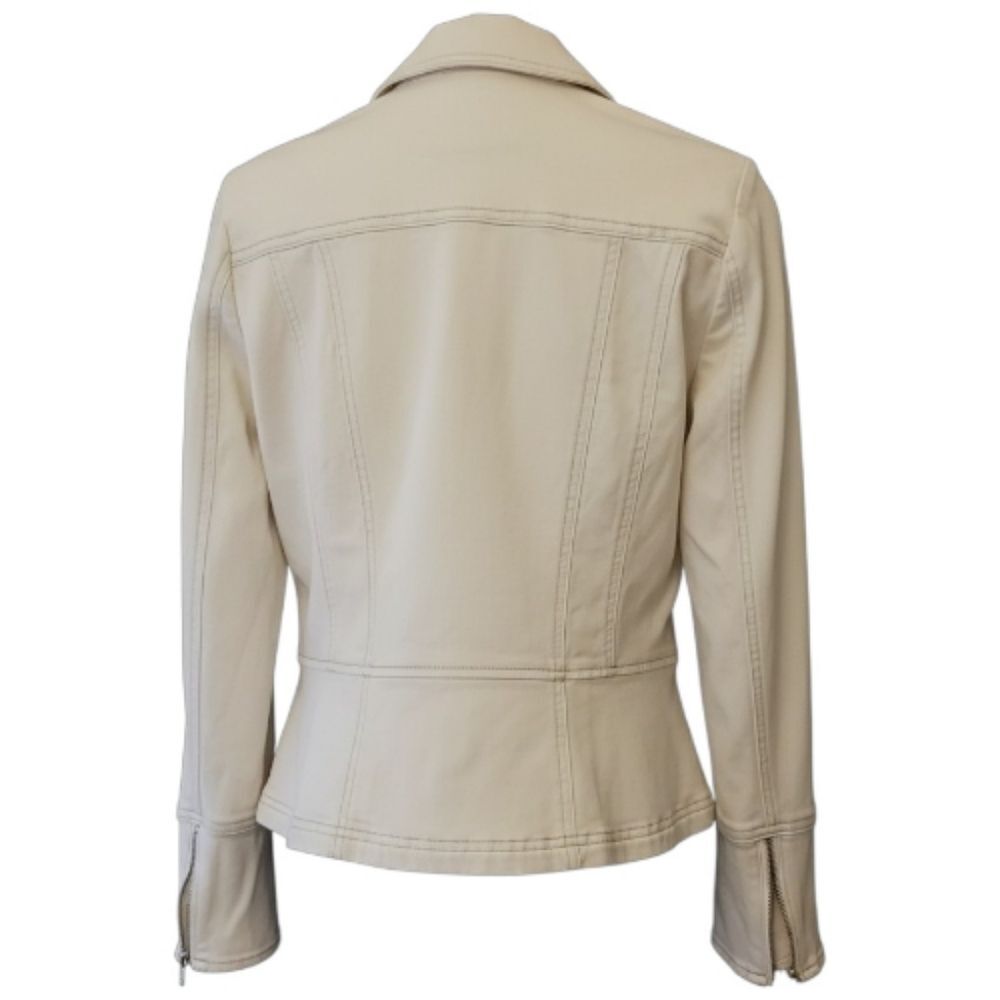 WHBM Cream Stretch Denim Jacket-14petite-EUC $128 Retail - Picture 5 of 12